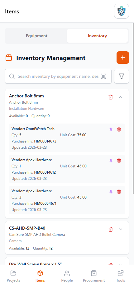 Mobile Inventory Screenshot 2